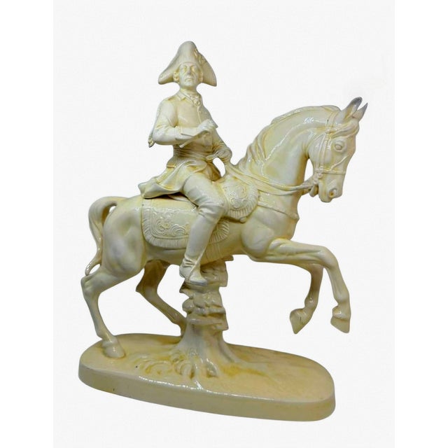 Porcelan King Frederick II of Prussia on Horseback Statue in Ceramic, Early 20th Century For Sale - Image 9 of 9