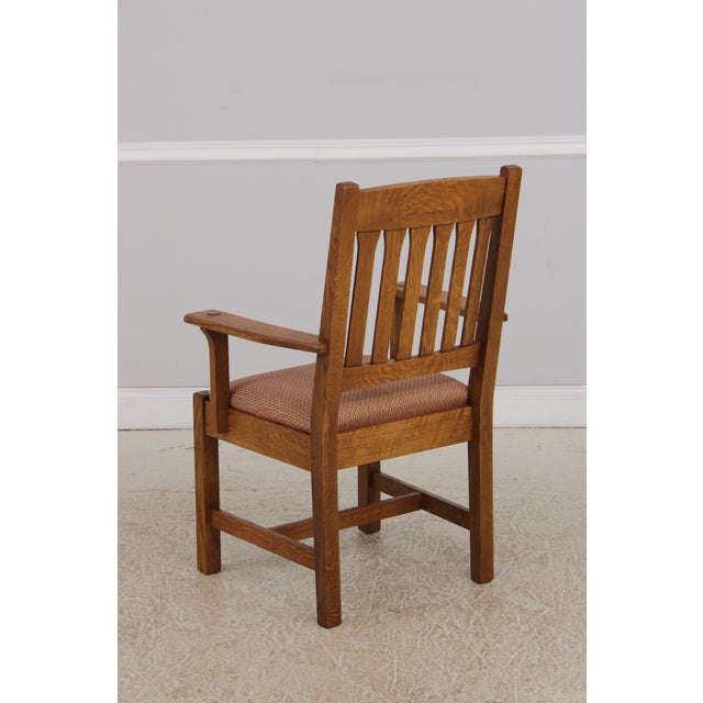 Pair Stickley Mission Oak Arts & Crafts Armchairs For Sale In Philadelphia - Image 6 of 17