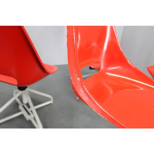 Orange Fiberglass Chairs by Miroslav Navratil for Vertex, Czechoslovakia, 1960s, Set of 8 For Sale - Image 8 of 18