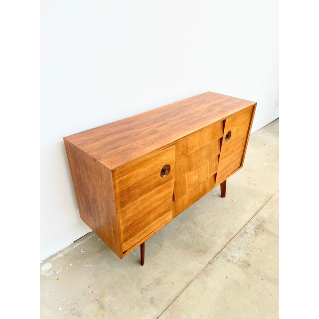 1960s Mid-Century Brutalist Teak Sideboard with Drawers and Recessed Round Handles, 1960s For Sale - Image 5 of 18