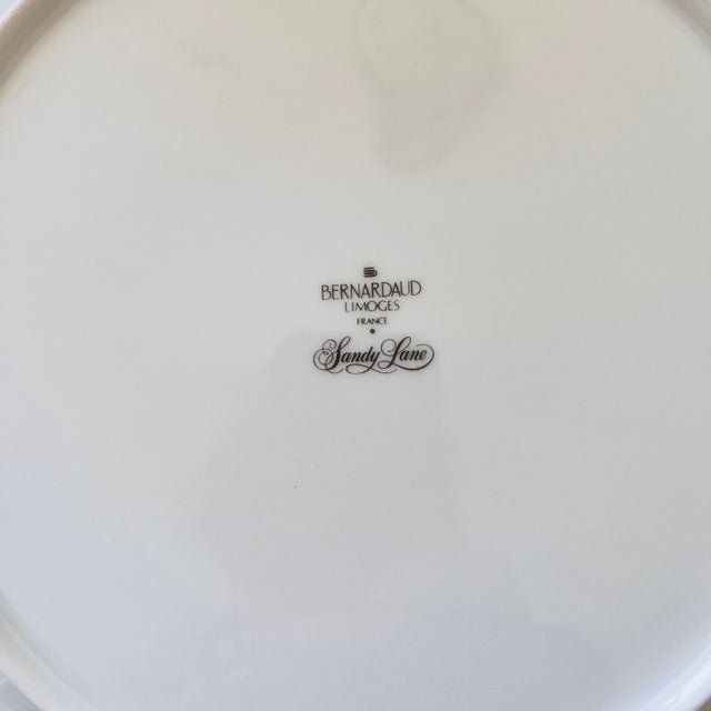 Neoclassical 1990s Bernardaud Neoclassical Limoges "Sandy Lane" 12" Charger Plates French Luxury Porcelain With Gold Trim - a Pair For Sale - Image 3 of 7