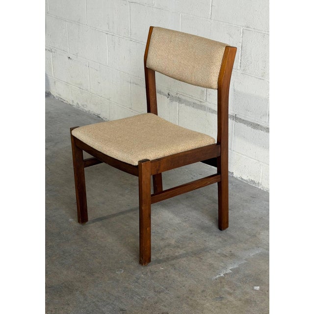 Mid-Century Modern Vintage Danish Modern Teak Dining Chair With Neutral Upholstery For Sale - Image 3 of 7