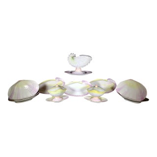 Wedgwood Pearlware Nautilus Shell Part Dessert Service in Pink and Yellow Circa 1800–1815 For Sale