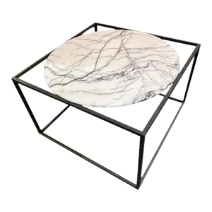 Modern White Marble Coffee Table – Minimalist Stone Design