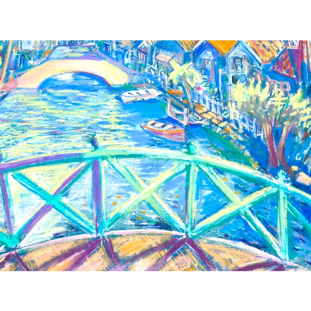 Contemporary Contemporary "Venice Canal, California" Painted Mono Print on Paper For Sale - Image 3 of 5