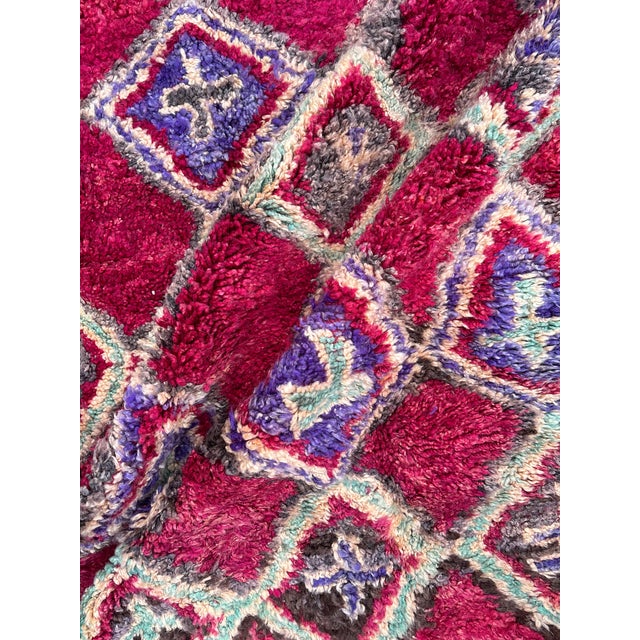 1990s Antique Talsint Moroccan Rug 200 × 370 Cm – Rare Vintage Berber Carpet – Handwoven Atlas Wool For Sale - Image 5 of 11