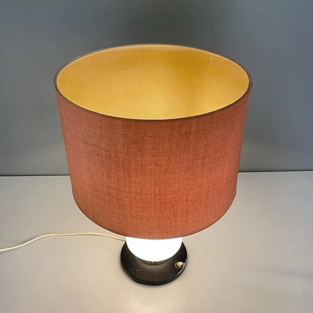 Mid-Century Modern Italian Metal Fabric and Glass Table Lamp by Stilnovo, 1960s For Sale - Image 11 of 12
