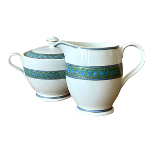 Vintage Boho Christofle "Torsada" Creamer & Lidded Sugar Bowl - A Pair