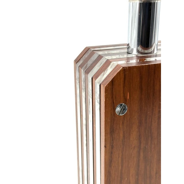 1970s Hollywood Regency Wood and Acrylic Glass Table Lamp Base, Italy, 1970s For Sale - Image 5 of 18