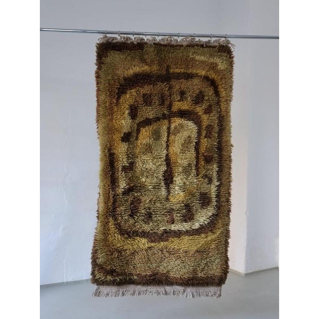 Swedish Brown Wool Rya Rug, 1960s For Sale - Image 5 of 5