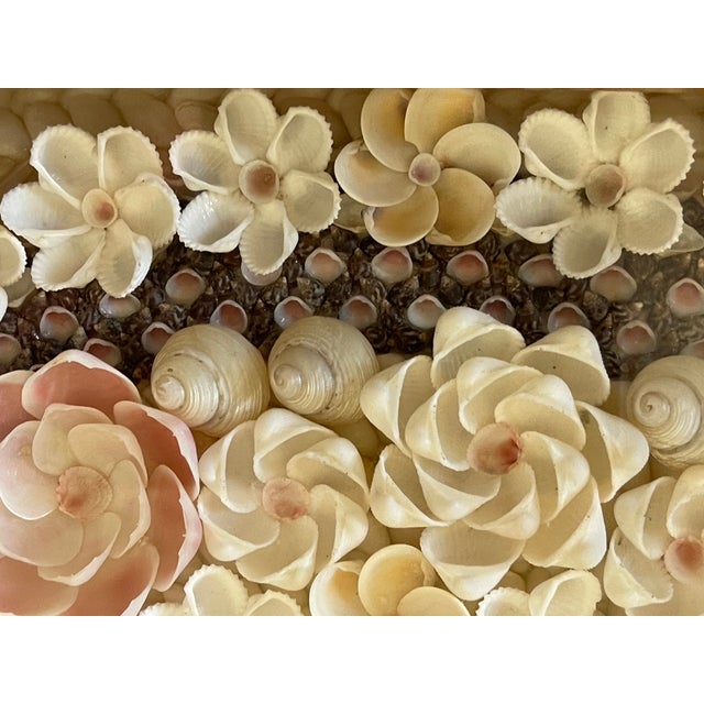 Coastal 16” Superb Sailors Valentines Sea Shell Octagonal For Sale - Image 3 of 5