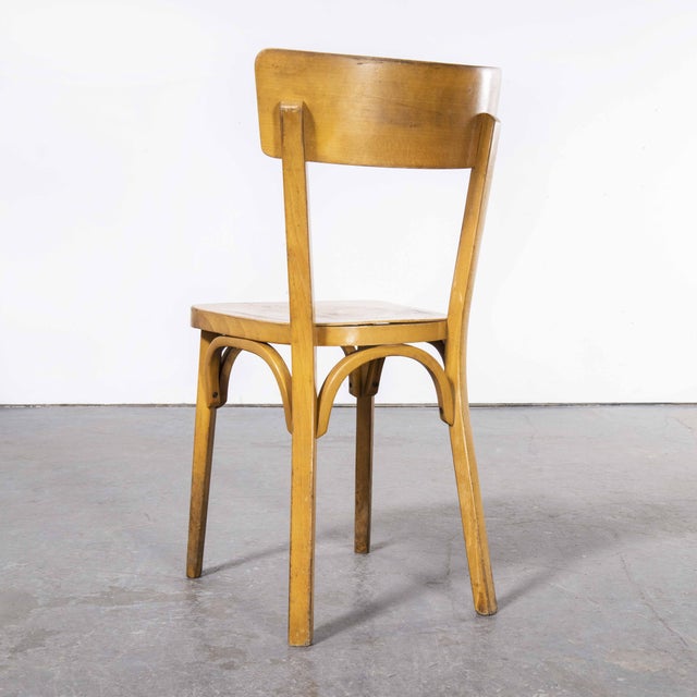 French Honey Beech Bentwood Dining Chairs from Baumann, 1950s, Set of 6 For Sale - Image 3 of 17
