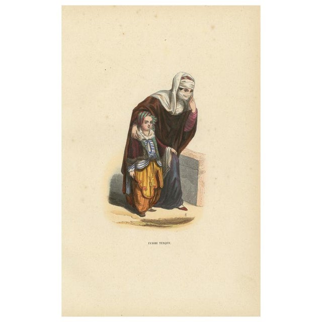 Duverger after Auguste Wahlen, Turkish Woman with Child, 1845, Hand-Coloured Lithograph For Sale - Image 10 of 10