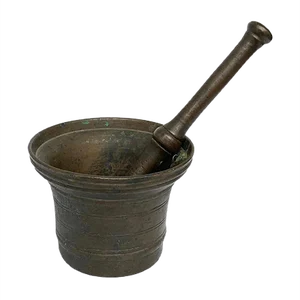 Antique Italian Bronze Mortar and Pestle, Set of 2