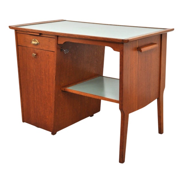 Mid-Century Modern Magic Oak Desk, 1950s For Sale
