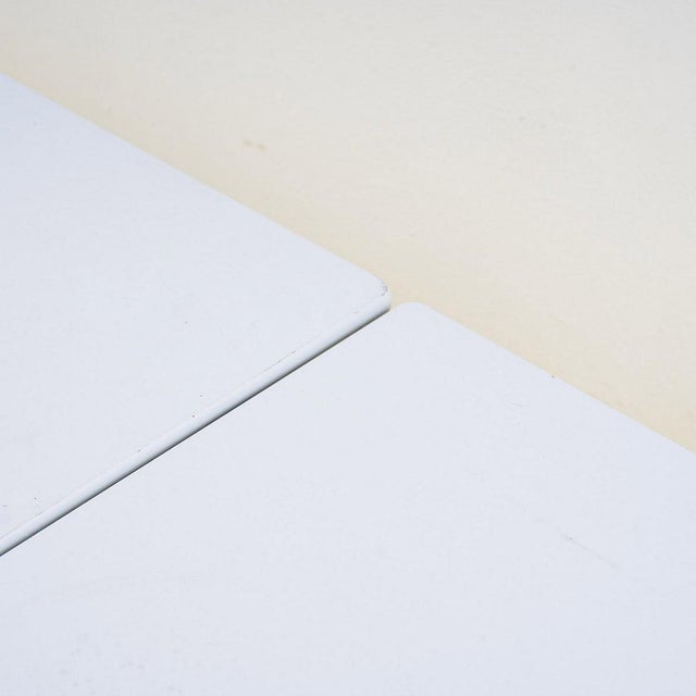 Industrial Table with Iron Legs and Extendable Chipboard Top For Sale - Image 4 of 7