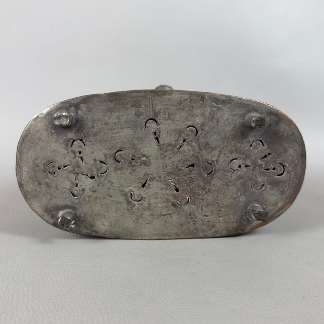 Metal Vintage Turkish Ethnic Embossed Silver-Plated Copper Jewelry Box For Sale - Image 7 of 11