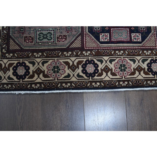 Turkish 1970s Vintage Turkish Handmade Wool Cotton Brown Area Rug For Sale - Image 3 of 11