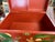 Red Asian Red Lacquer Trunk Hand Painted Lilly Pad Motif For Sale - Image 8 of 9
