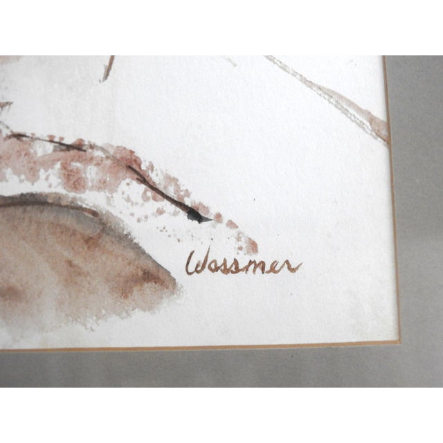 American 1983 Theodore Wassmer "Two Dancers" Original Watercolor For Sale - Image 3 of 11