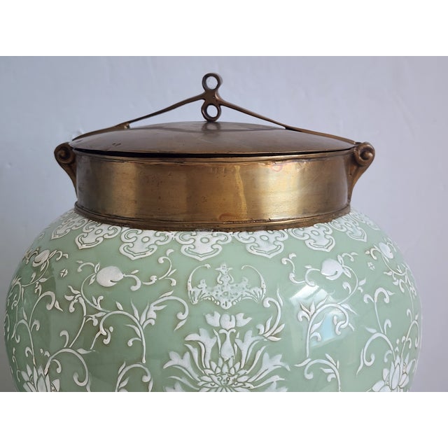 White Lilian August Large Celadon Ginger Jar-a Pair For Sale - Image 8 of 12