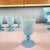 Morgantown Glass 1930s Pretty set of 6 Morgantown Americana Turquoise blue opaline cordial glasses // demi crystal // liqueur glasses // blue glasses For Sale - Image 4 of 4