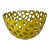 1990s Contemporary Free Form Cutout Ceramic Decorative Bowl in Mustard Yellow For Sale