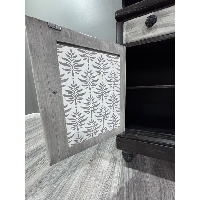 Metal Late 20th Century Ethan Allen Refined Rustic Buffet & Hutch For Sale - Image 7 of 16