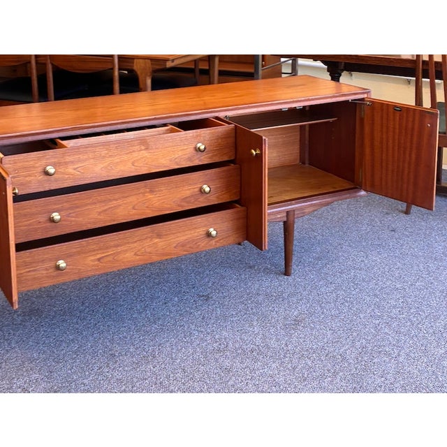Brown European Mid Century Modern Teak Credenza by Everest of Long Eaton, Nottingham, Uk c.1960 For Sale - Image 8 of 9
