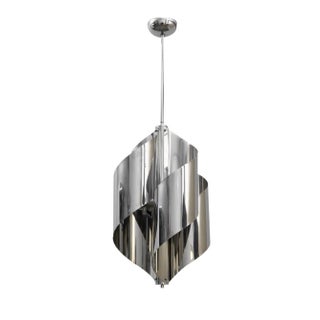 Space Age Chromed Chandelier, 1970s For Sale