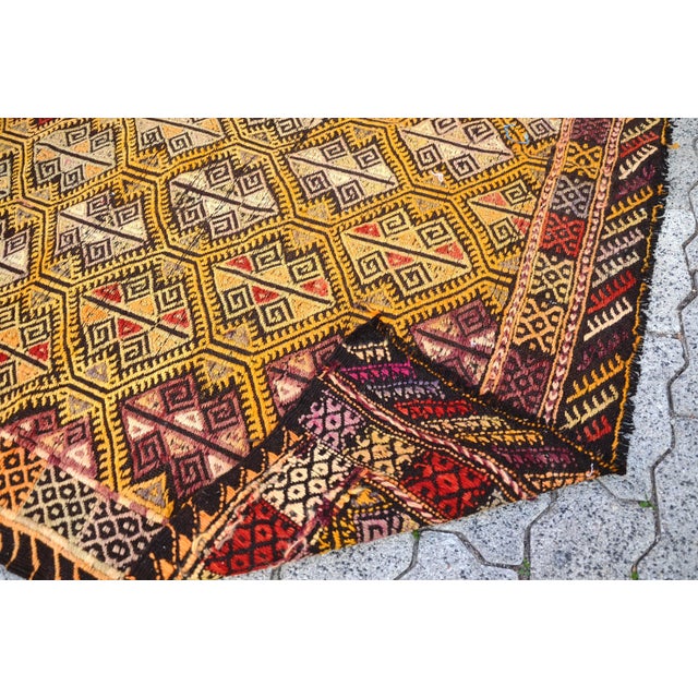 Gold 1960s Anatolian Floor Kilim Rug For Sale - Image 8 of 11