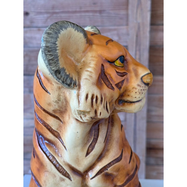 Rustic Mid-20th Century Marwal Cast Resin Tiger Cub Sculpture For Sale - Image 3 of 10