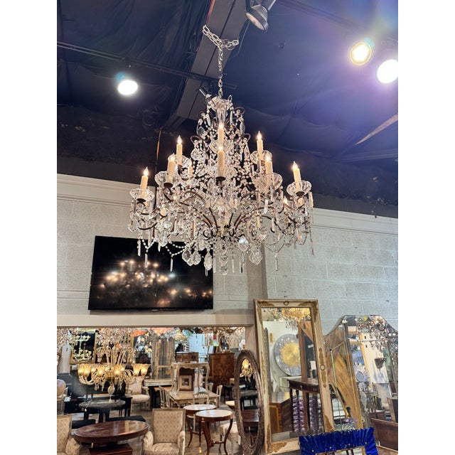 Transparent Antique French Crystal Chandeliers For Sale - Image 8 of 12