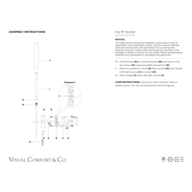 2020s Ian K. Fowler for Visual Comfort Signature Fay 18" Sconce in Hand-Rubbed Antique Brass with Frosted Glass For Sale - Image 5 of 5