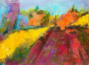 Abstract Expressionist California Landscape Oil Painting
