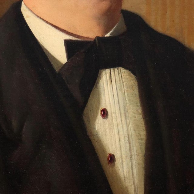 Male Portrait, 19th Century, Oil Painting on Canvas, Framed For Sale - Image 5 of 11