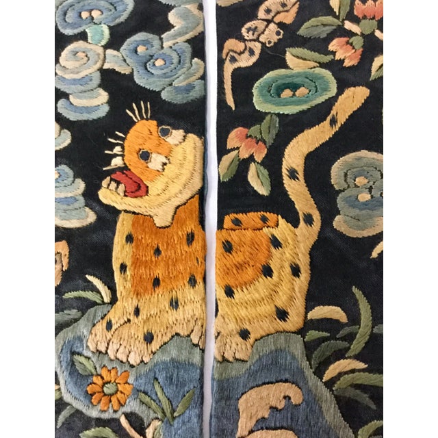 Hollywood Regency Antique Chinese Hand Embroidered Silk Rank Badges - Set of 3 For Sale - Image 3 of 13
