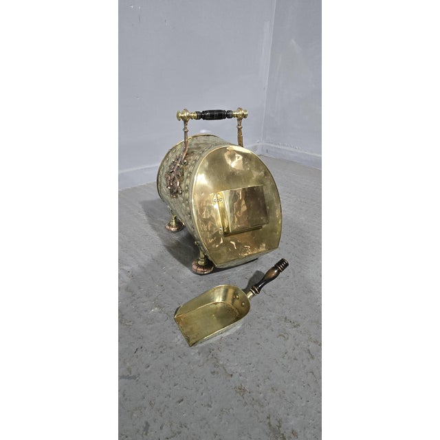 Metal Victorian Brass Coal Bin, 1880 For Sale - Image 7 of 9