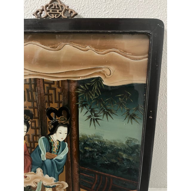 19th Century Chinese Export Reverse Painting on Glass For Sale - Image 4 of 9