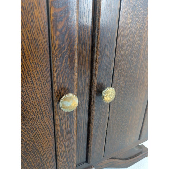 Art Nouveau Oak Cabinet with Marble, 1930s For Sale - Image 4 of 14