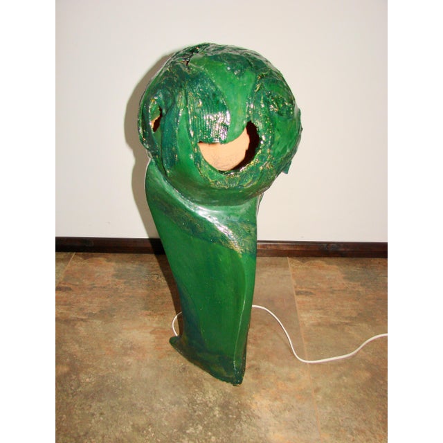Vintage Head Sculpture Lamp in Glazed Ceramic, Poland, 1990s For Sale - Image 14 of 18