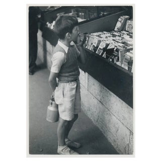 Little Boy With Milkcan in Paris, France, 1950s, Silver Gelatine Print For Sale