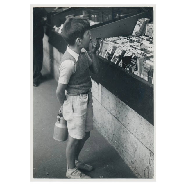 Little Boy With Milkcan in Paris, France, 1950s, Silver Gelatine Print For Sale