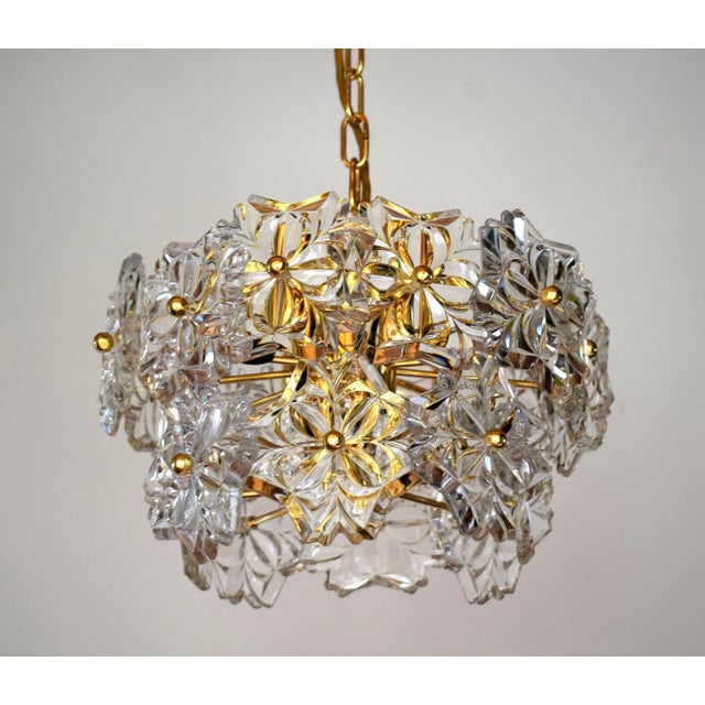 Mid-Century Modern Pendant Lamp in Glass & Brass, 1960s For Sale - Image 3 of 8