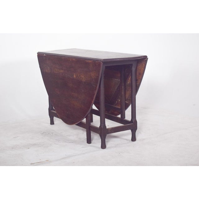 Vintage Portuguese Flip Flap Oval-Top Table, 1920s For Sale - Image 3 of 11