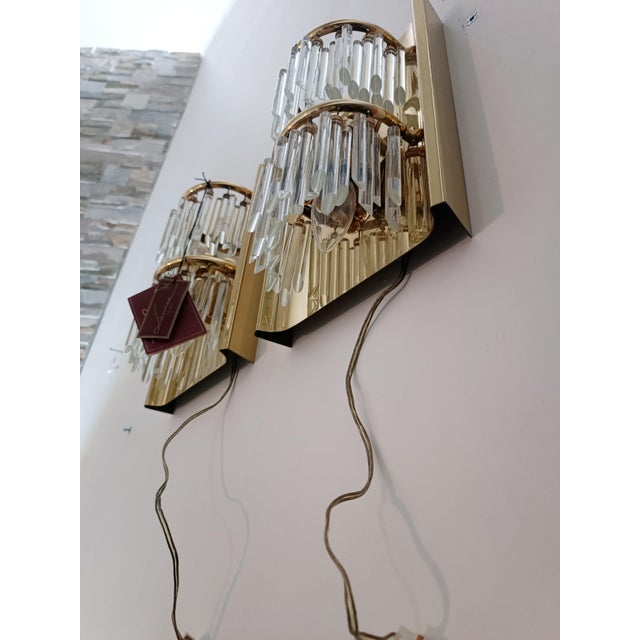 Gold Wall Lights from Lumica, 1970s, Set of 2 For Sale - Image 8 of 15