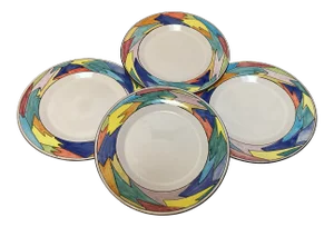 Vintage Italian l'Antica DI DeZutq Italian Pottery Plates- Set of 4