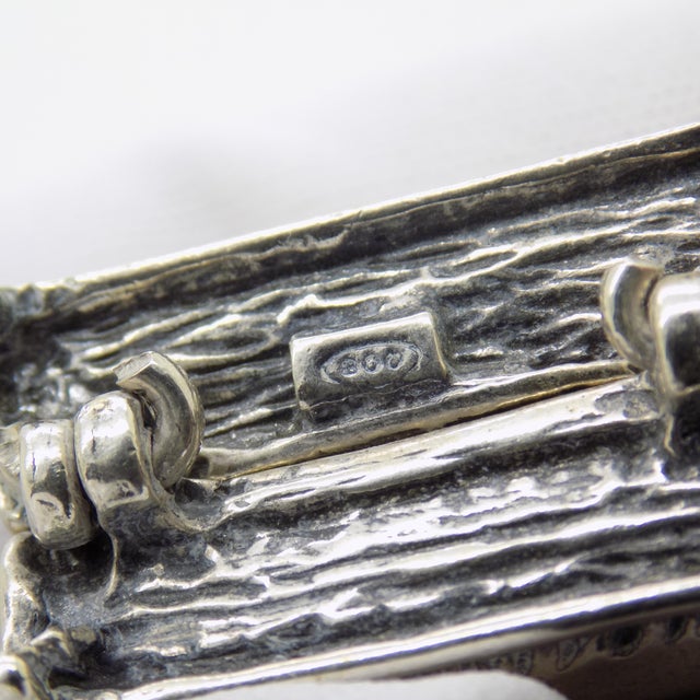Silver Vintage Italian Silver 800 Purse Dollhouse Miniature Box, 1970s For Sale - Image 8 of 14