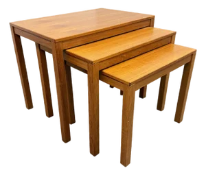 Bent Silberg Mobler Teak Nest Tables, Mid 20th Century, Set of Three