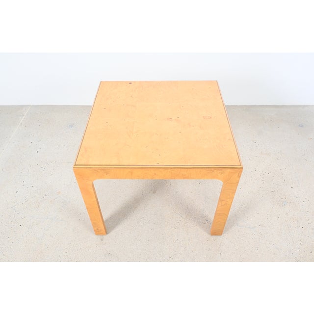 1980s Henredon Scene Two Burl Wood Side Table | Newly Refinished For Sale - Image 5 of 13